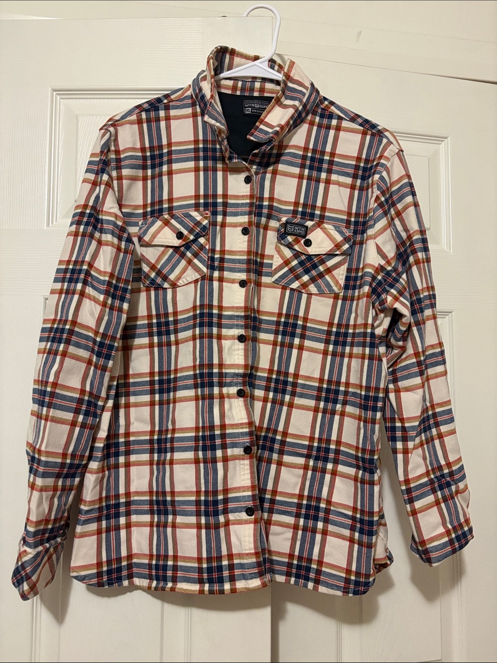 MTN Ops Women’s Cream Plaid Button-Down Shirt